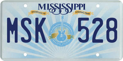 MS license plate MSK528