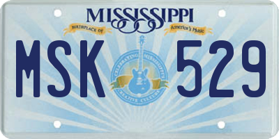 MS license plate MSK529