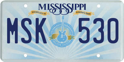 MS license plate MSK530