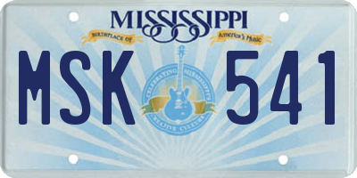 MS license plate MSK541