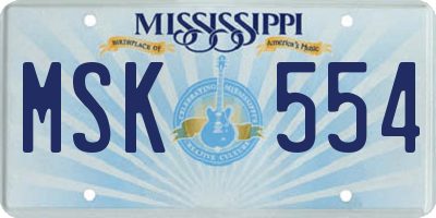 MS license plate MSK554