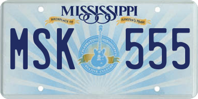MS license plate MSK555
