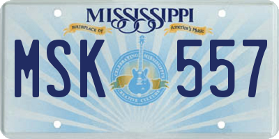 MS license plate MSK557