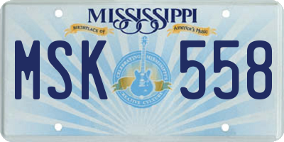 MS license plate MSK558
