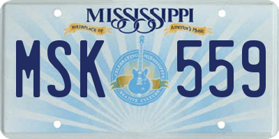MS license plate MSK559