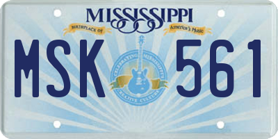 MS license plate MSK561