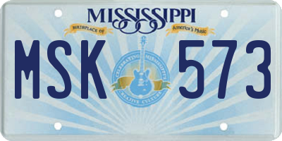 MS license plate MSK573