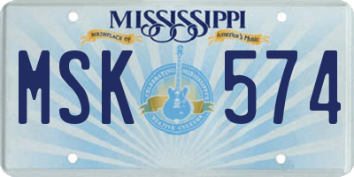MS license plate MSK574
