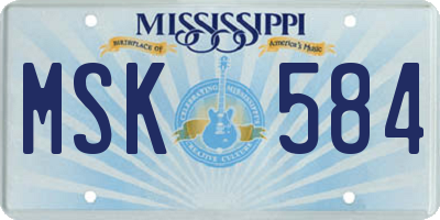 MS license plate MSK584