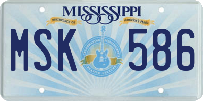 MS license plate MSK586