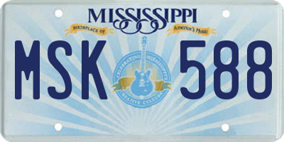 MS license plate MSK588