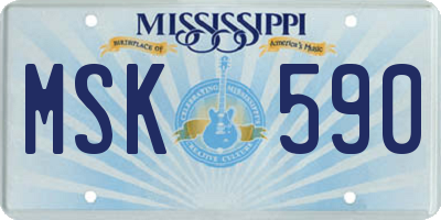 MS license plate MSK590
