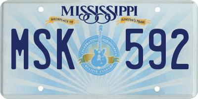 MS license plate MSK592