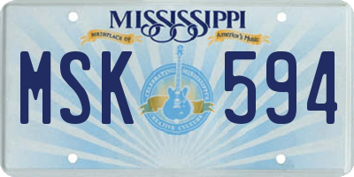 MS license plate MSK594