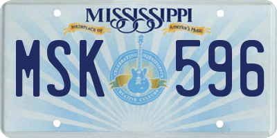 MS license plate MSK596