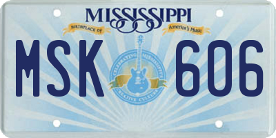 MS license plate MSK606