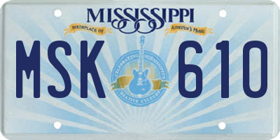 MS license plate MSK610