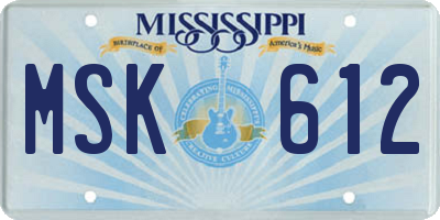 MS license plate MSK612