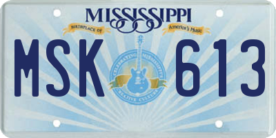 MS license plate MSK613
