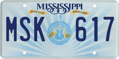 MS license plate MSK617