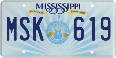 MS license plate MSK619
