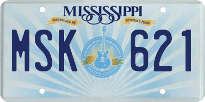 MS license plate MSK621