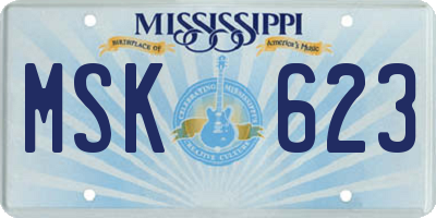 MS license plate MSK623