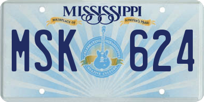 MS license plate MSK624