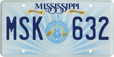 MS license plate MSK632