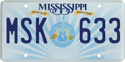 MS license plate MSK633