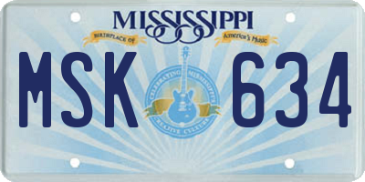 MS license plate MSK634
