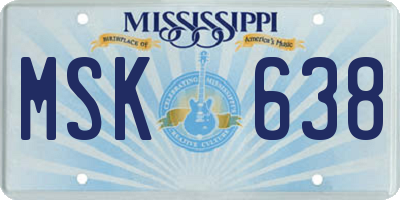 MS license plate MSK638
