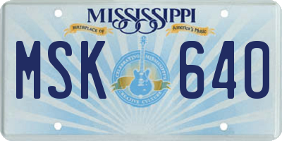MS license plate MSK640