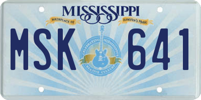MS license plate MSK641