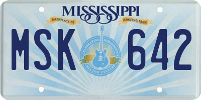 MS license plate MSK642