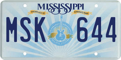 MS license plate MSK644