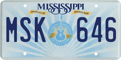 MS license plate MSK646