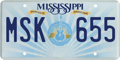 MS license plate MSK655