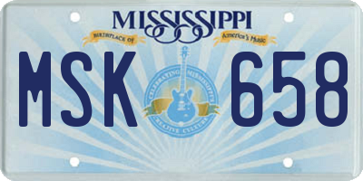 MS license plate MSK658