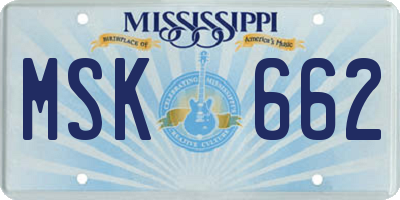 MS license plate MSK662