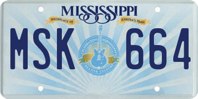 MS license plate MSK664