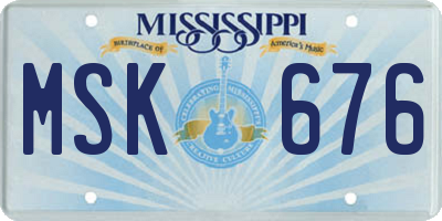 MS license plate MSK676