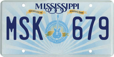 MS license plate MSK679