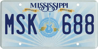 MS license plate MSK688