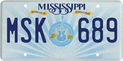 MS license plate MSK689