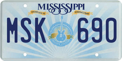 MS license plate MSK690