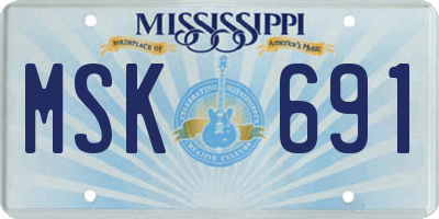 MS license plate MSK691