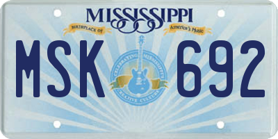 MS license plate MSK692