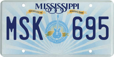MS license plate MSK695