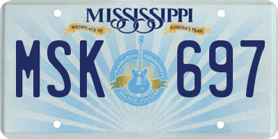 MS license plate MSK697